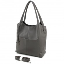 Повседневная вместительная женская сумка-хобо Voila 50676 серая