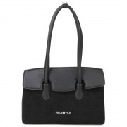 Каркасна жіноча сумка Voila 58317022 чорна з замшею