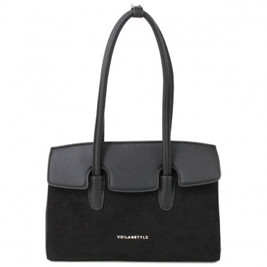 Заказать Каркасная женская сумка Voila 58317022 черная с замшей в Intersumka.ua