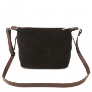 Сумка женская кросс-боди из натуральной кожи с натуральной замшей Borsacomoda 80903706 коричневая