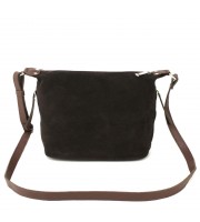 Сумка женская кросс-боди из натуральной кожи с натуральной замшей Borsacomoda 80903706 коричневая