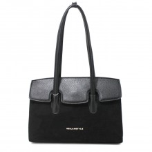 Каркасная женская сумка Voila 58315022 черная с замшей