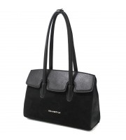 Каркасная женская сумка Voila 58315022 черная с замшей