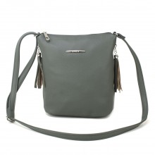 Сумка мессенджер женская из экокожи Voila 678171 серо-зеленая