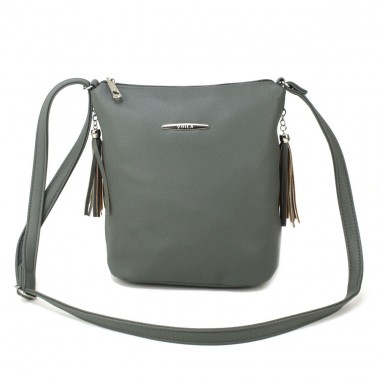 Заказать Сумка мессенджер женская из экокожи Voila 678171 серо-зеленая в Intersumka.ua