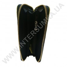 Шкіряний жіночий гаманець Voila (Wallaby) 0038 чорний квітка