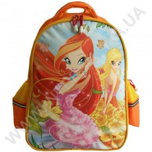 Рюкзак дитячий YO з ортопедичною спинкою 114 Winx помаранчевий на 2 відділи