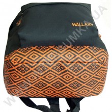 Рюкзак молодежный Wallaby 1351 черный с оранжевым узором(№443)