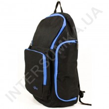 Міський рюкзак EBOX 61915 чорний з боковими кишенями та синіми змійками