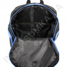 Городской рюкзак EBOX 61915 чёрный с боковыми карманами и синей змейкой