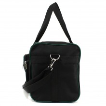 Сумка спортивная малая Wallaby 2686 черная с зелёной отделкой