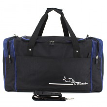 Сумка спортивная Wallaby 437 черная с темно-синими вставками