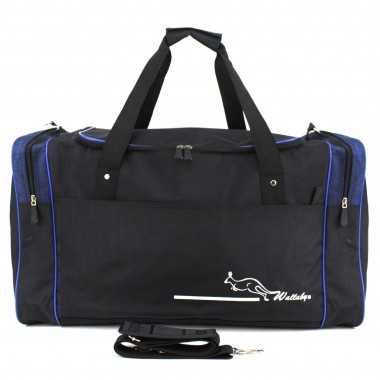 Замовити Сумка спортивна Wallaby 437 чорна з темно-синіми вставками в Intersumka.ua